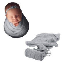 Load image into Gallery viewer, Babymoon Cheese Wrap Stretchble Baby Photography Shoot Wrap Cloth -Grey