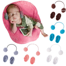 Load image into Gallery viewer, Babymoon Headphones & Slippers for New Born Baby Photography Accessories