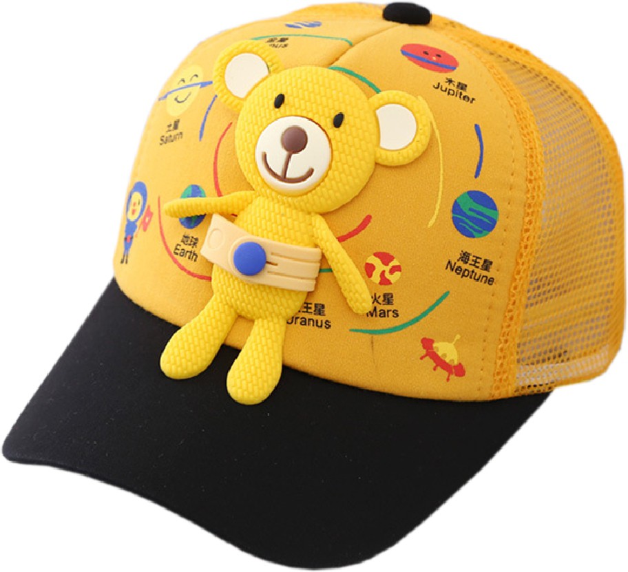 Babymoon Teddy Summer Cap Hat For Baby Kids - Yellow