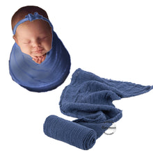Load image into Gallery viewer, Babymoon Cheese Wrap Stretchble Baby Photography Shoot Wrap Cloth - Navy Blue