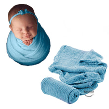 Load image into Gallery viewer, Babymoon Cheese Wrap Stretchble Baby Photography Shoot Wrap Cloth -Blue