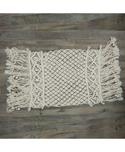 Load image into Gallery viewer, Babymoon Macrame Rectangular Mat Photography Layer - Offwhite