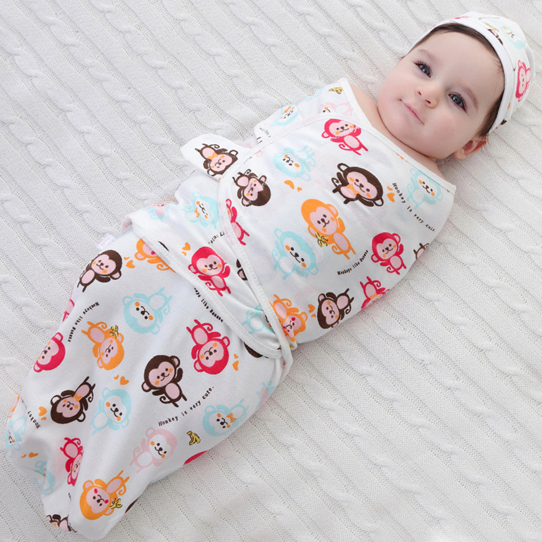 Babymoon Organic Designer Cotton Swaddle Wrap - Monkey