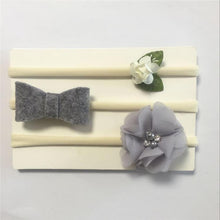 Load image into Gallery viewer, Babymoon (Set of 3) Baby Headbands Fusion, Girl's Hairbands for Newborn,Toddler and Children - Grey