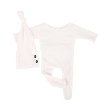 Load image into Gallery viewer, Babymoon Stretchable Bodysuit & Cap New Born Outfits Costumes-White | 0-1 Month