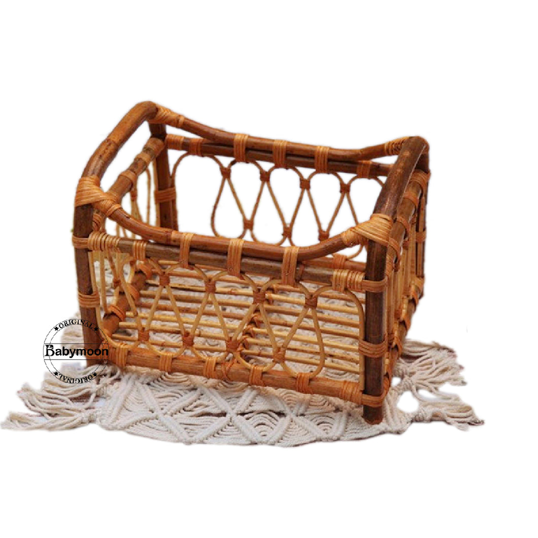 Babymoon Rustic Cane Bamboo Bed Photography Props Furniture
