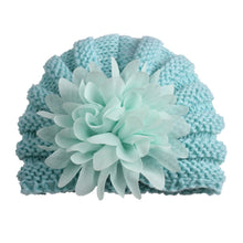 Load image into Gallery viewer, Babymoon Knit Flower Cap Newborn Photography Crochet Outfit Costume - Blue