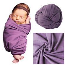 Load image into Gallery viewer, Babymoon Jersey Stretchble Baby Photography Shoot Wrap Cloth- Purple