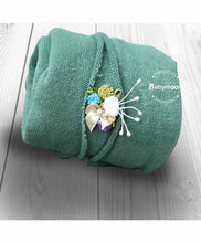 Load image into Gallery viewer, Babymoon Textured Stretchble Baby Photography Shoot Wrap Cloth With Hairband - Green