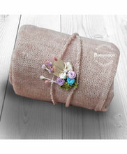Load image into Gallery viewer, Babymoon Textured Stretchble Baby Photography Shoot Wrap Cloth With Hairband - Brown