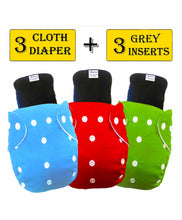 Load image into Gallery viewer, Babymoon Washable & Reusable Cloth Diaper Pocket With Bamboo Charcoal Insert Pack of 6