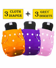 Load image into Gallery viewer, Babymoon Washable & Reusable Cloth Diaper Pocket With Bamboo Charcoal Insert Pack of 6