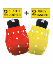 Load image into Gallery viewer, Babymoon Washable & Reusable Cloth Diaper Pocket With Bamboo Charcoal Insert - Pack of 4