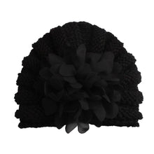 Load image into Gallery viewer, Babymoon Knit Flower Cap Newborn Photography Crochet Outfit Costume - Black