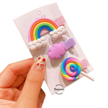 Load image into Gallery viewer, Babymoon 3pcs Rainbow HairClips Hair Accessories