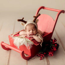 Load image into Gallery viewer, Babymoon Baby Christmas Sleigh | Santa Clause Wooden Cart