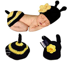 Load image into Gallery viewer, Babymoon Bee Newborn Photography Crochet Outfit Costume - Black