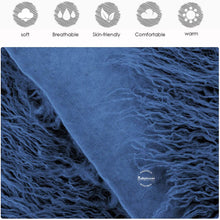 Load image into Gallery viewer, Babymoon Set of Fur Blanket (70x60cm), Wrap & Headband Photography Props - Blue