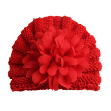 Load image into Gallery viewer, Babymoon Knit Flower Cap Newborn Photography Crochet Outfit Costume - Red