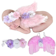 Load image into Gallery viewer, Babymoon Feather Wings New Born Baby Photography Shoot Props Costumes - Pink