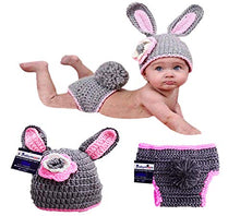 Load image into Gallery viewer, Babymoon Rabbit Newborn Photography Crochet Outfit Costume - Grey