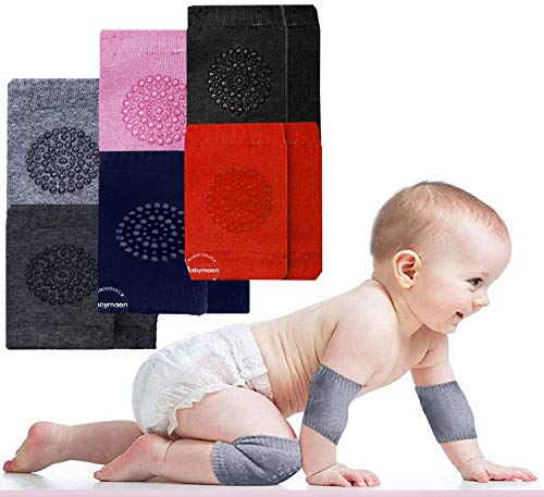 Babymoon Baby Kids Knee Pads AntiSlip Stretchable Knee Cap Elbow Safety (Pack of 6 Pairs, Multi)