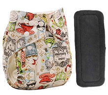 Load image into Gallery viewer, Babymoon 1 Cloth Diaper with 5Layers Grey Insert Premium Adjustable Reusable Cloth Diaper (Foodie)
