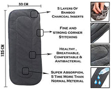 Load image into Gallery viewer, Babymoon 1 Cloth Diaper with 5Layers Grey Insert Premium Adjustable Reusable Cloth Diaper (Black Circular)