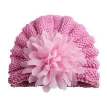 Load image into Gallery viewer, Babymoon Knit Flower Cap Newborn Photography Crochet Outfit Costume -Pink