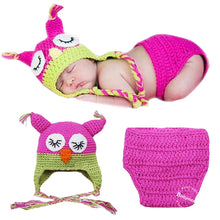 Load image into Gallery viewer, Babymoon Owl Newborn Photography Crochet Outfit Costume