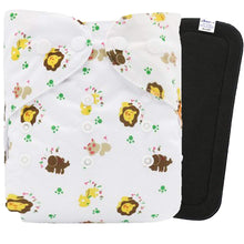 Load image into Gallery viewer, Babymoon 1 Cloth Diaper with 5Layers Grey Insert Premium Adjustable Reusable Cloth Diaper (Elephant)