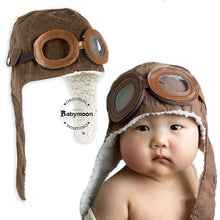 Load image into Gallery viewer, Babymoon Pilot Avaitor Cap Hat NewBorn Baby Kids Photography Shoot Props Costumes