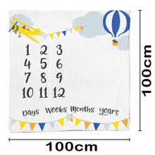 Load image into Gallery viewer, Babymoon Hot Air Balloon Photoshoot Bedsheet (Blue) | Swaddle | 100 x 100 cm