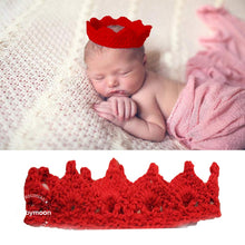 Load image into Gallery viewer, Babymoon Crown Headwear New Born Baby Photography Shoot Props Costumes - Red