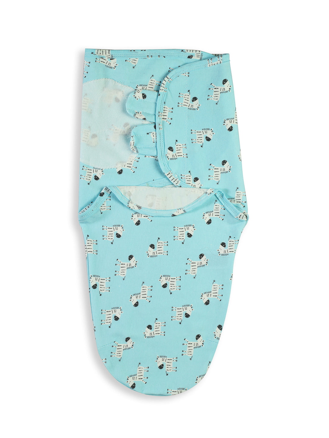 Babymoon Organic Designer Cotton Swaddle Wrap - Zebra Blue