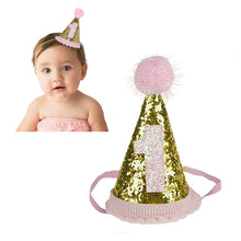 Load image into Gallery viewer, Babymoon 1 year Birthday Cone Cap Cake Smash Photography Cap (Pink)