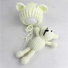 Load image into Gallery viewer, Babymoon Bear Teddy with Cap New Born Baby Photography Shoot Props Costumes
