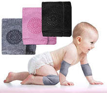 Load image into Gallery viewer, Babymoon Baby Kids Knee Pads AntiSlip Stretchable Knee Cap Elbow Safety (Pack of 3 Pairs, Pink, Black & Grey)