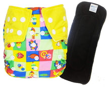 Load image into Gallery viewer, Babymoon 1 Cloth Diaper with 5Layers Grey Insert Premium Adjustable Reusable Cloth Diaper (Yellow Box)