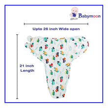Load image into Gallery viewer, Babymoon Organic Designer Cotton Swaddle Wrap | Car & Monkey | Pack of 2