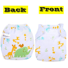 Load image into Gallery viewer, Babymoon 1 Cloth Diaper with 5Layers Grey Insert Premium Adjustable Reusable Cloth Diaper (Elephant)