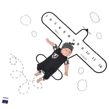 Load image into Gallery viewer, Babymoon Aeroplane Photoshoot Bedsheet | Swaddle | 100 x 100 cm
