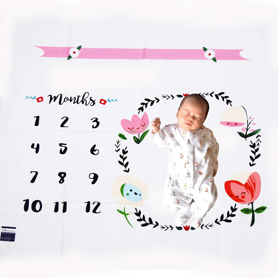 Babymoon Flower Circle Photoshoot Bedsheet | Swaddle | 100 x 100 cm
