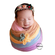 Load image into Gallery viewer, Babymoon Cheese Wrap Stretchble Baby Photography Shoot Wrap Cloth (50x260cm) - Pastel Rainbow