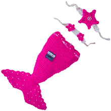 Load image into Gallery viewer, Babymoon Mermaid Newborn Photography Crochet Outfit Costume - Pink