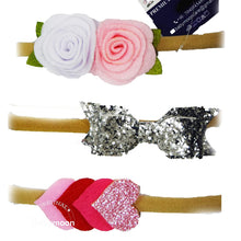 Load image into Gallery viewer, Babymoon Fusion Hairbands Headbands (Pink, White & Silver)