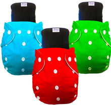 Load image into Gallery viewer, Babymoon Free Size Reusable 3 Cloth Diaper with 3 Grey Insert - Pack of 6