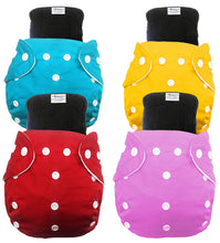 Load image into Gallery viewer, Babymoon Free Size Reusable 4 Cloth Diapers with 4 Grey Insert - Pack of 8