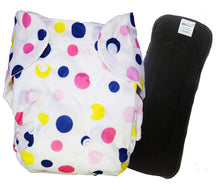 Load image into Gallery viewer, Babymoon 1 Cloth Diaper with 5Layers Grey Insert Premium Adjustable Reusable Cloth Diaper (Pink Polka Dots)