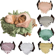 Load image into Gallery viewer, Babymoon Marino Wool Pineapple Layer Basket Filler Baby Photography Blanket | Pink